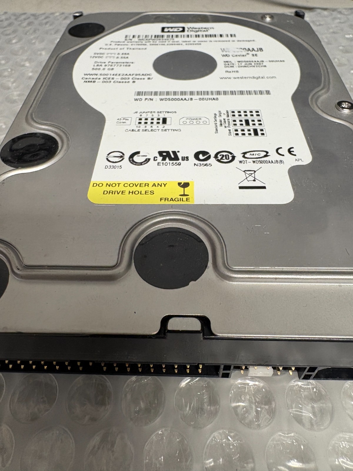 WD 500G IDE (PATA) Hard Drive (Tested)  WD500AAJB