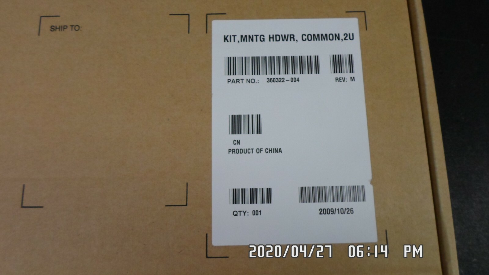 Genuine HP 360322-004 Rail Kit for Proliant DL380 G4/G5, DL385 G1, G1 & G5 NEW