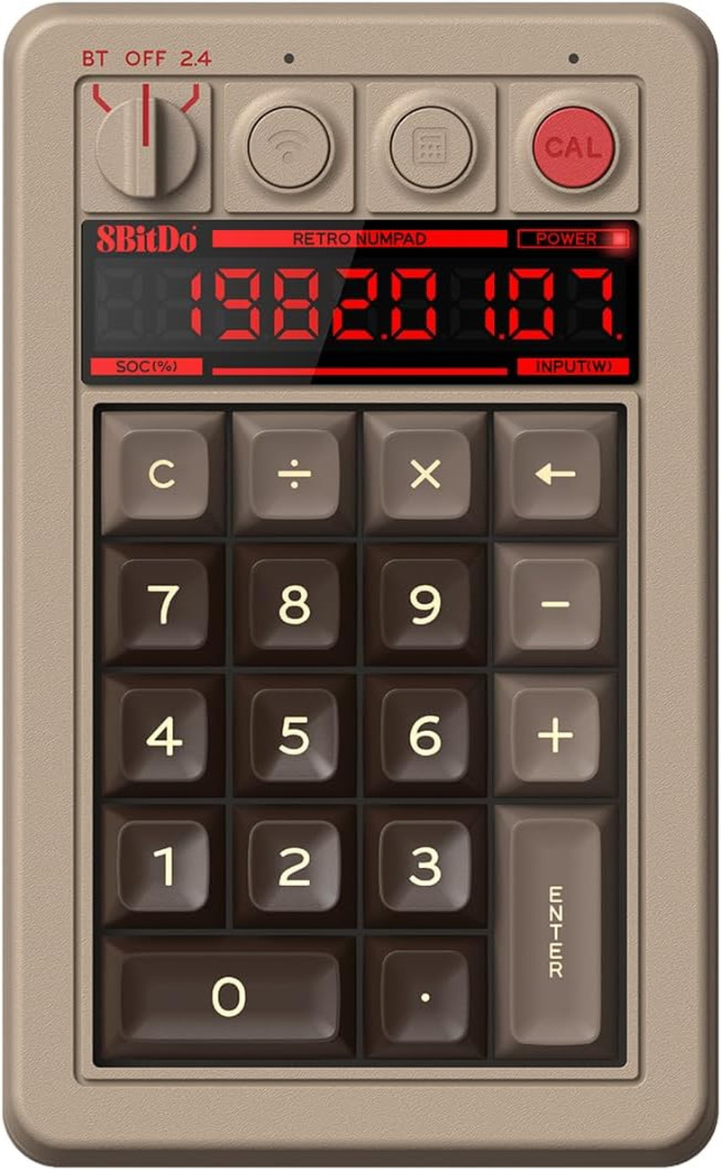Retro 18 Mechanical Numpad, Supports Calculator Mode, Bluetooth/2.4G/Wired Numpa