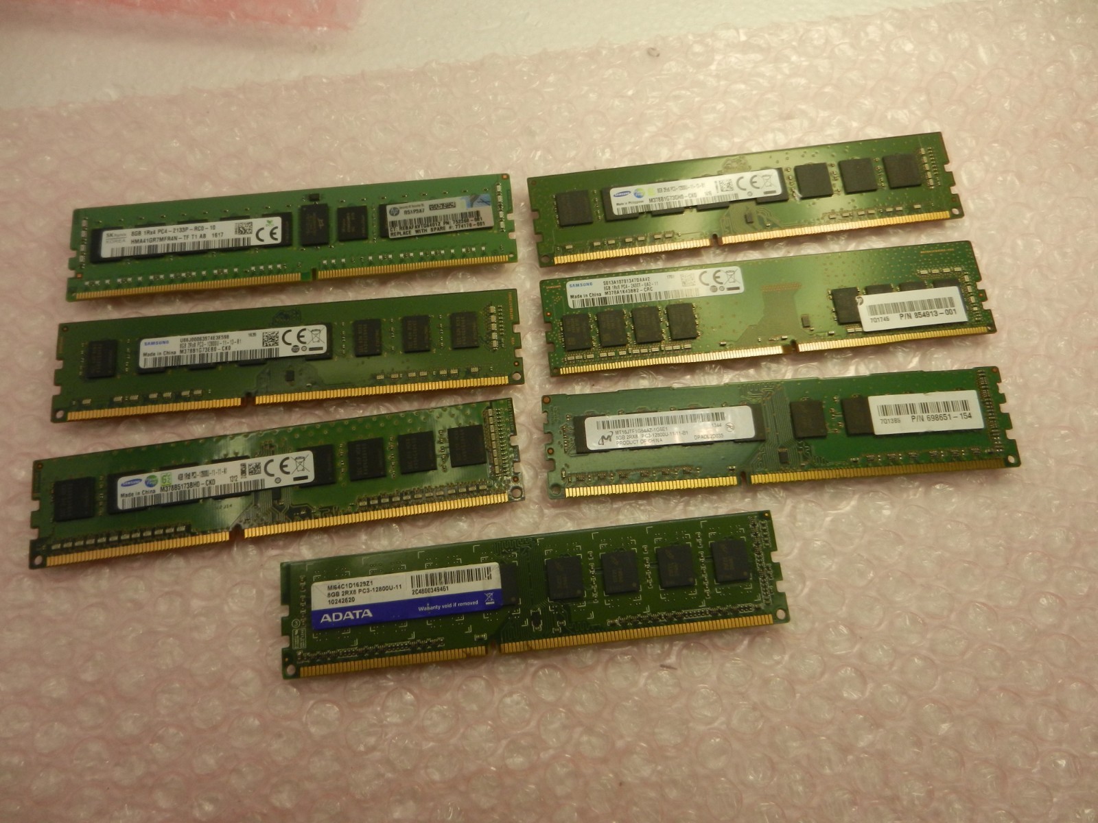 Lot of 6x Mixed Brand/Model/Speed 8GB DDR3 / DDR4 Desktop Memory pc3 pc4