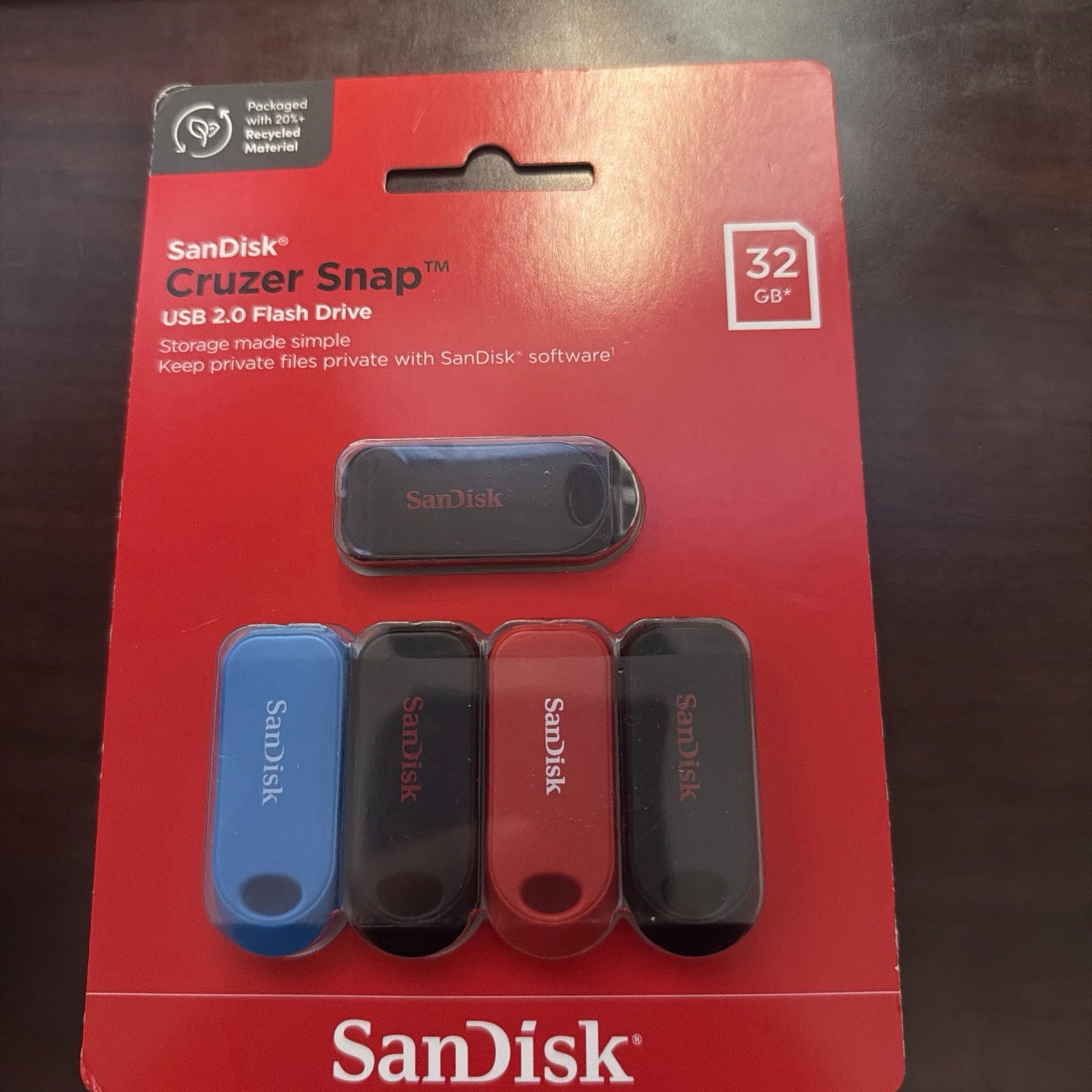 New Sandisk Cruzer USB 2.0 Snap 5x 32gb  SDCZ62-032G-A5MV Multicolor 5-Pack