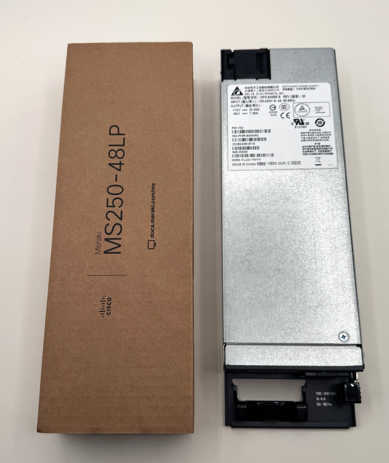Delta 640W Power Supply for Cisco Meraki MA-PWR-640WAC 100-240V - NIB
