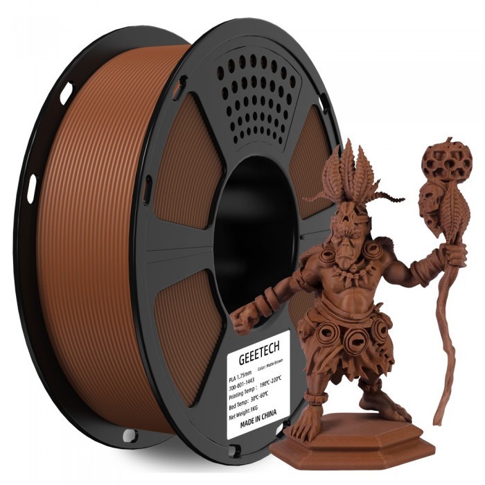 GEEETECH Matte PLA Filament 1.75mm 1kg Brown 3D Printer Filament Premium Finish
