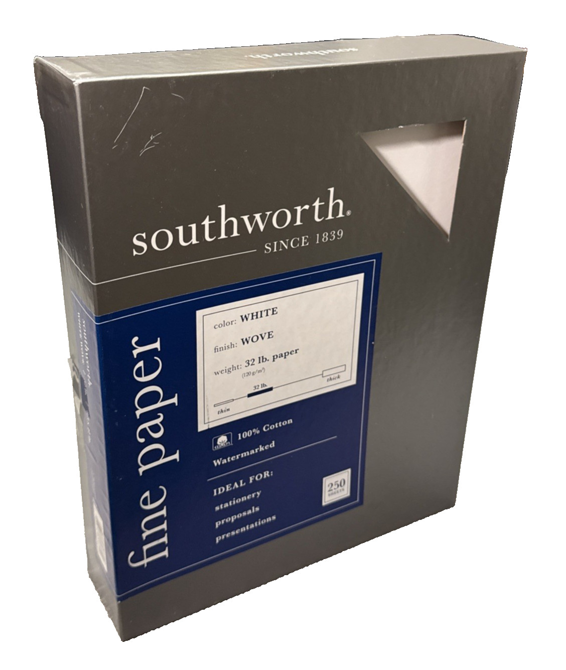 Southworth Parchment Paper 32 lb White Wove 100 Bright 8.5 x 11    750 sheets