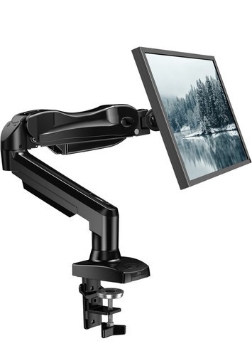 NEW Single Monitor Mount Full Motion Gas Spring Arm Black - 