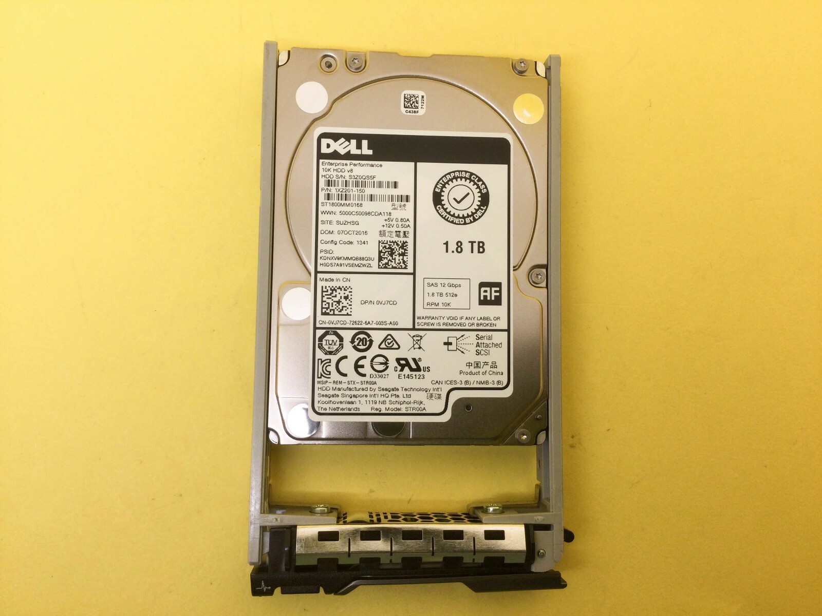 VJ7CD DELL 1.8TB 10K 12Gbps SAS 2.5'' ENT HARD DRIVE 0VJ7CD ST1800MM0168