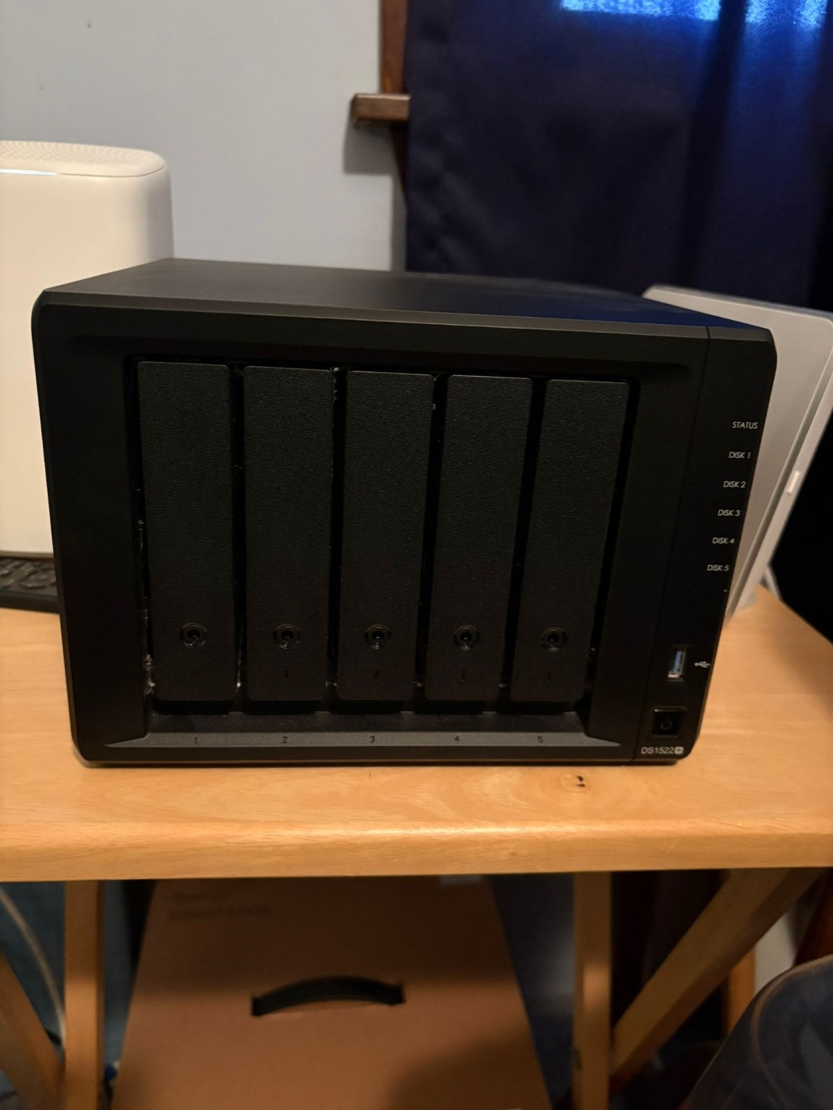 Synology DS1522+ with 5 Western Digital 10TB WD101EFBX Raid Drives.