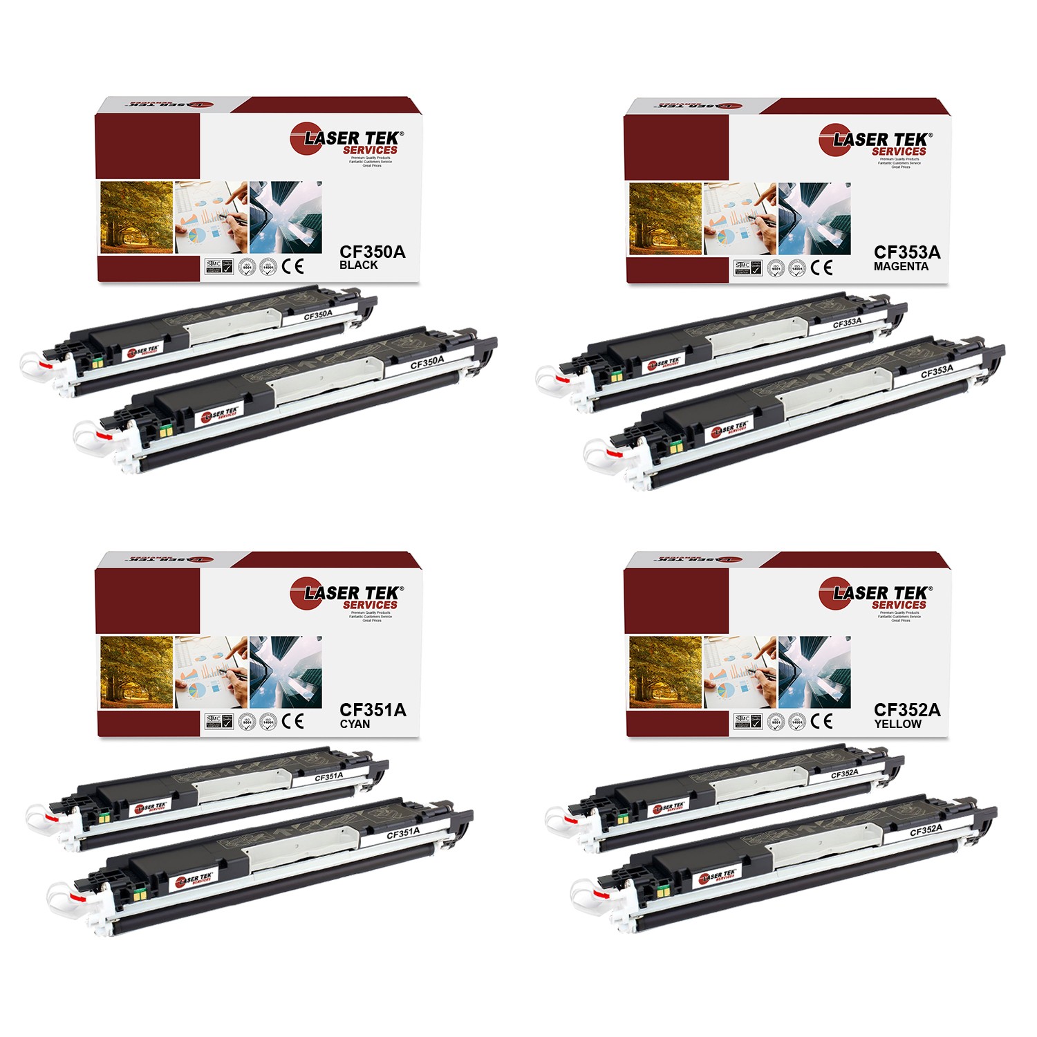 8Pk LTS 130A B C M Y Compatible for HP LaserJet Pro MFP M176 M177fw Toner