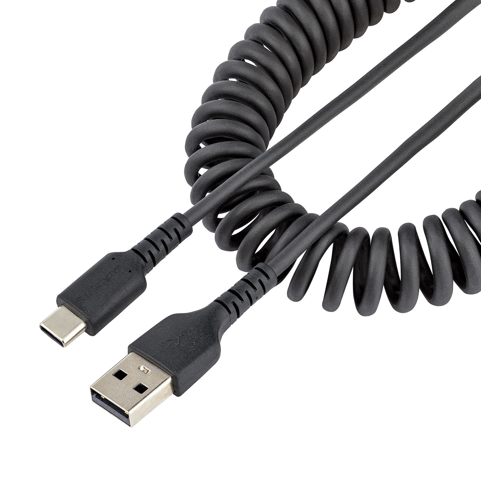 StarTech 1.6ft (50cm) USB-A to USB-C Fast Charging Cable, Rugged, Coiled