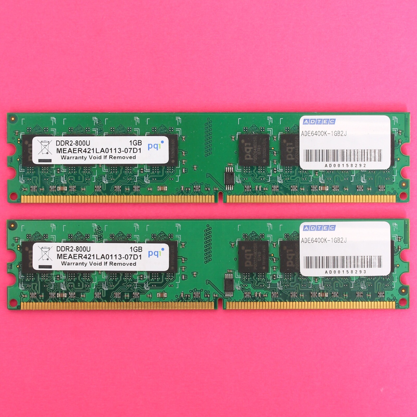 PQI / ADTEC 2GB (2x1GB) DDR2 RAM 6400 800Mhz Desktop 240 Pin Memory