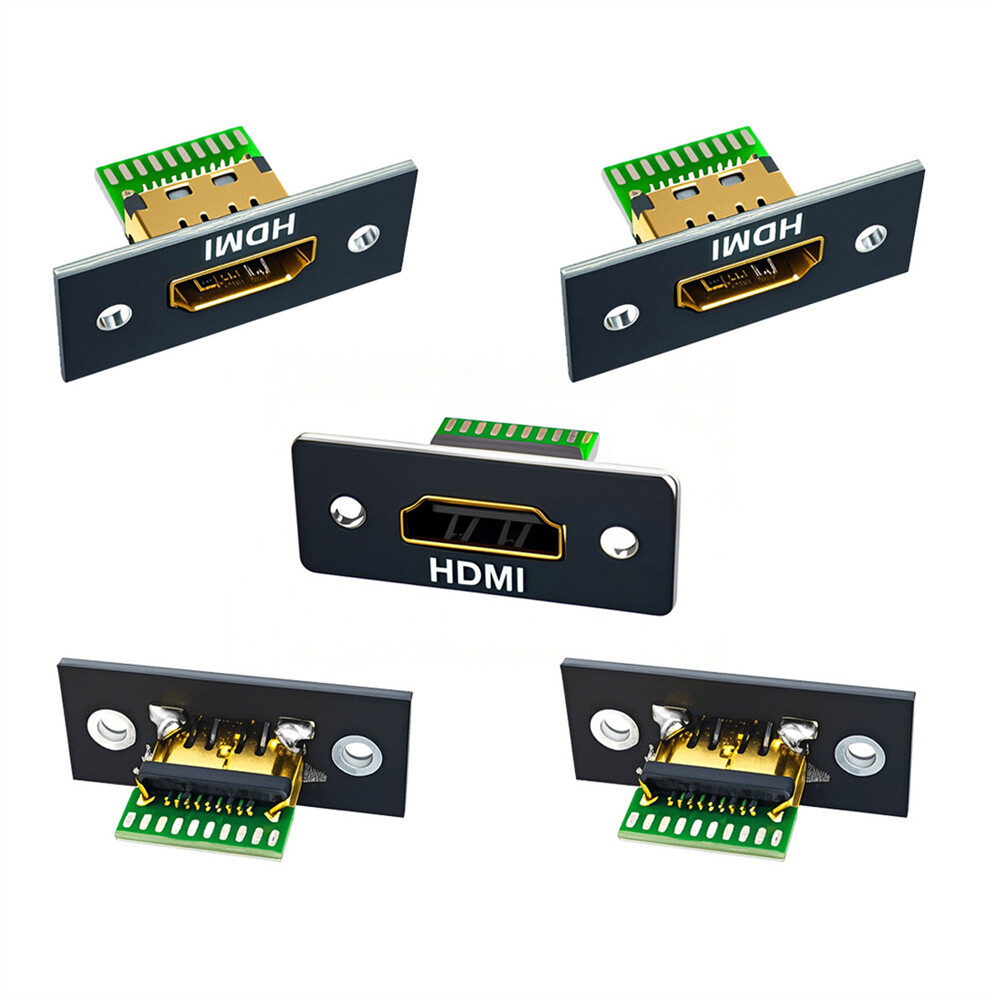 DIY OEM HDMI 8K Type-A Female Socket Connector Panel Mount Solder Type 5pcs/set