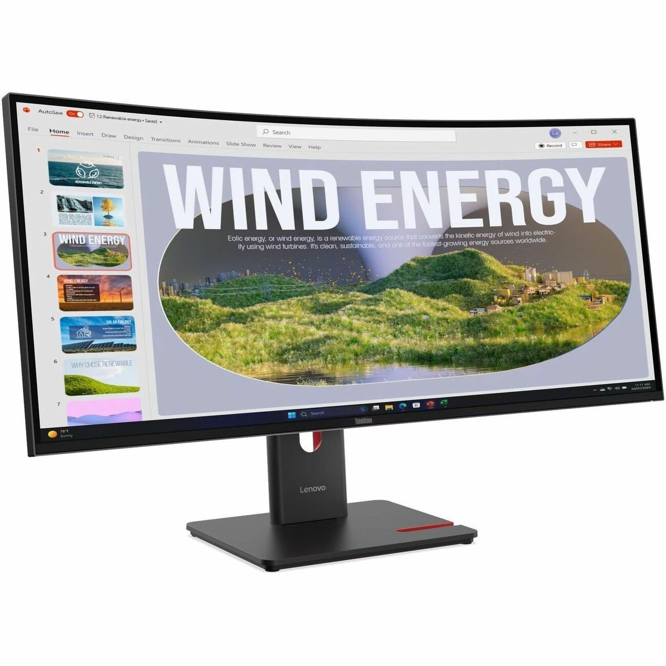 Lenovo 64AEGAR1UZ ThinkVision T34WD-40 34" UW-QHD Curved Monitor