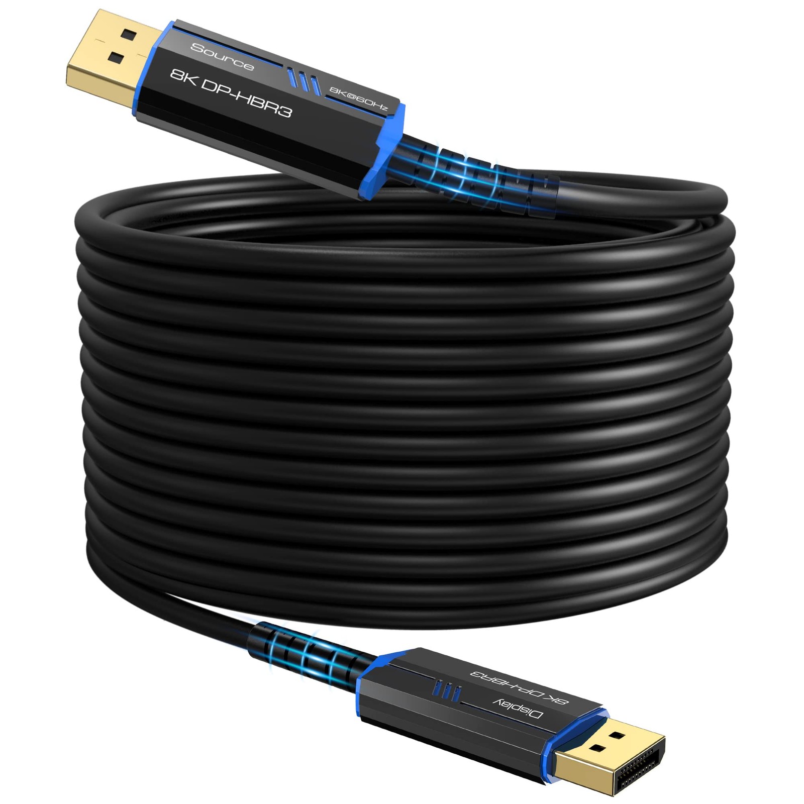Ecjtu 8K Long Dp Fiber Optic Cable 82Feet/25M 8K60Hz 4K144Hz 32.4Gbps