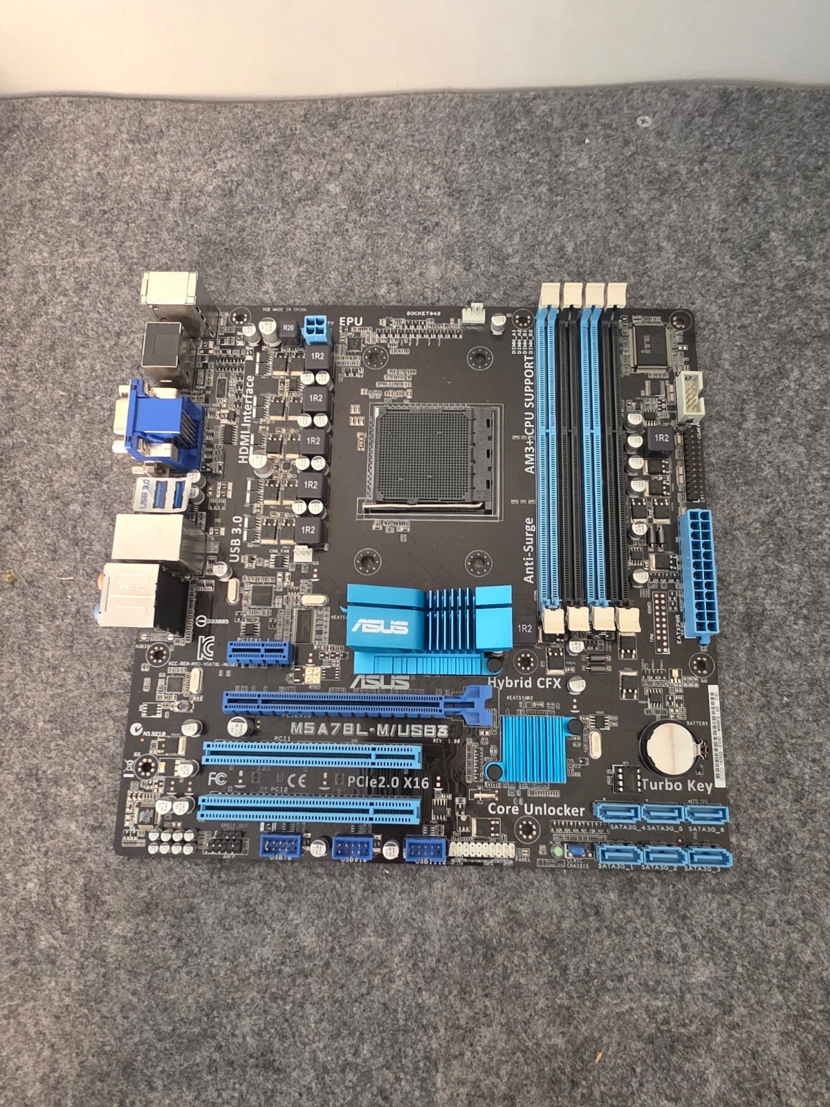 ASUS M5A78L-M/USB3 Motherboard Socket AM3+ Micro ATX DDR3 Board Only Used
