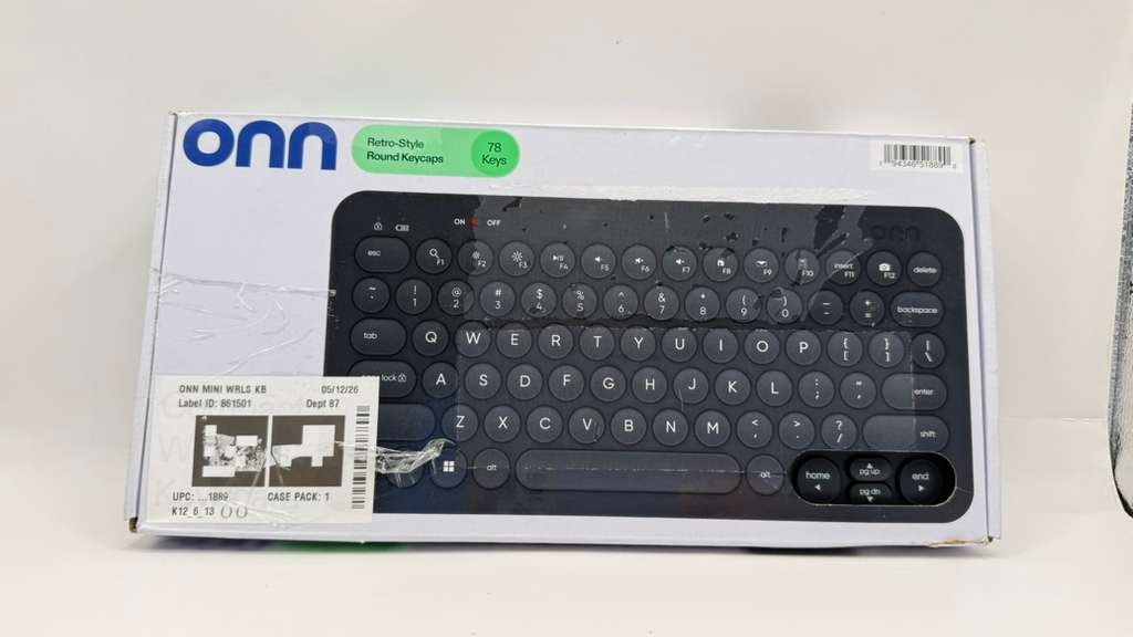 onn Compact Wireless Keyboard 78-Key 2.4GHz USB Receiver Quiet Rounded Keycaps