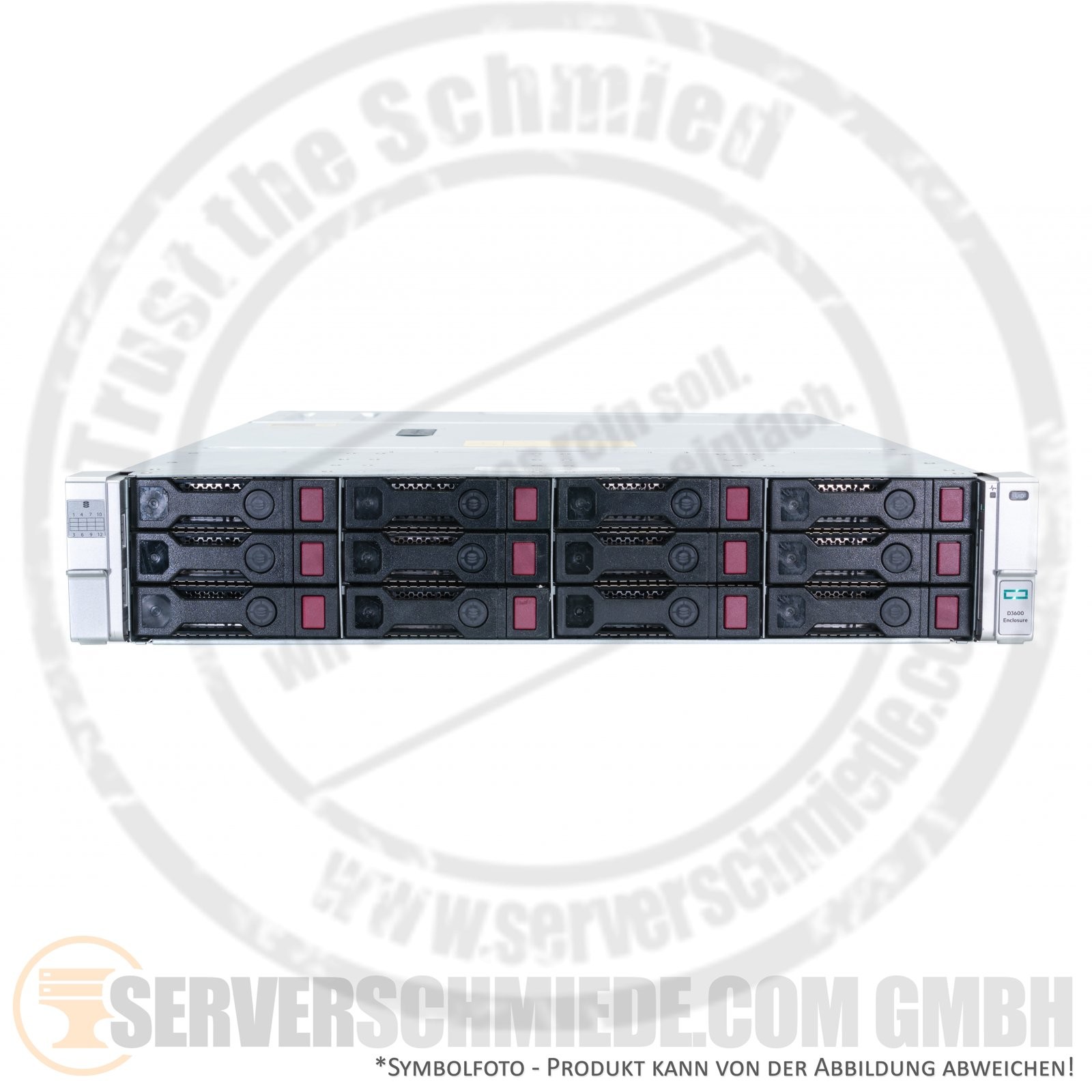 HP 19" D3600 Storage 12x 3.5" LFF HDD SSD 2x JBOD 12G SAS Controller QW968A 4x S