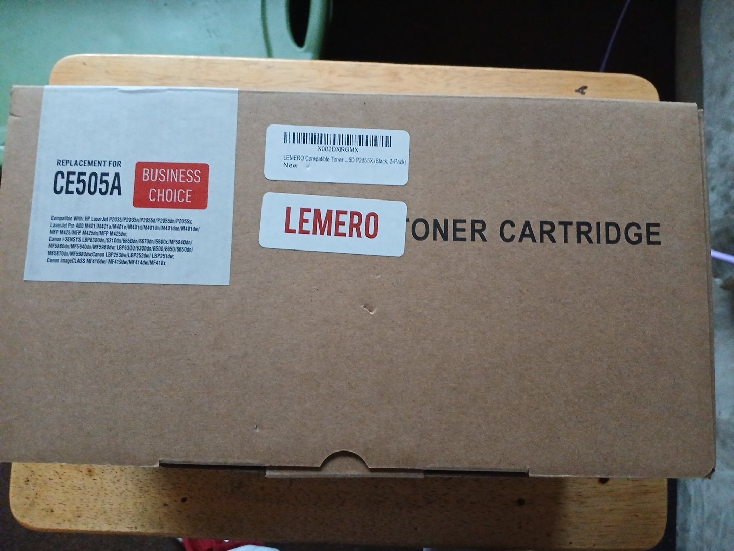 New & Sealed 2 Pack Black LEMERO CE505A Toner Cartridges / Black X2 / HP & Canon