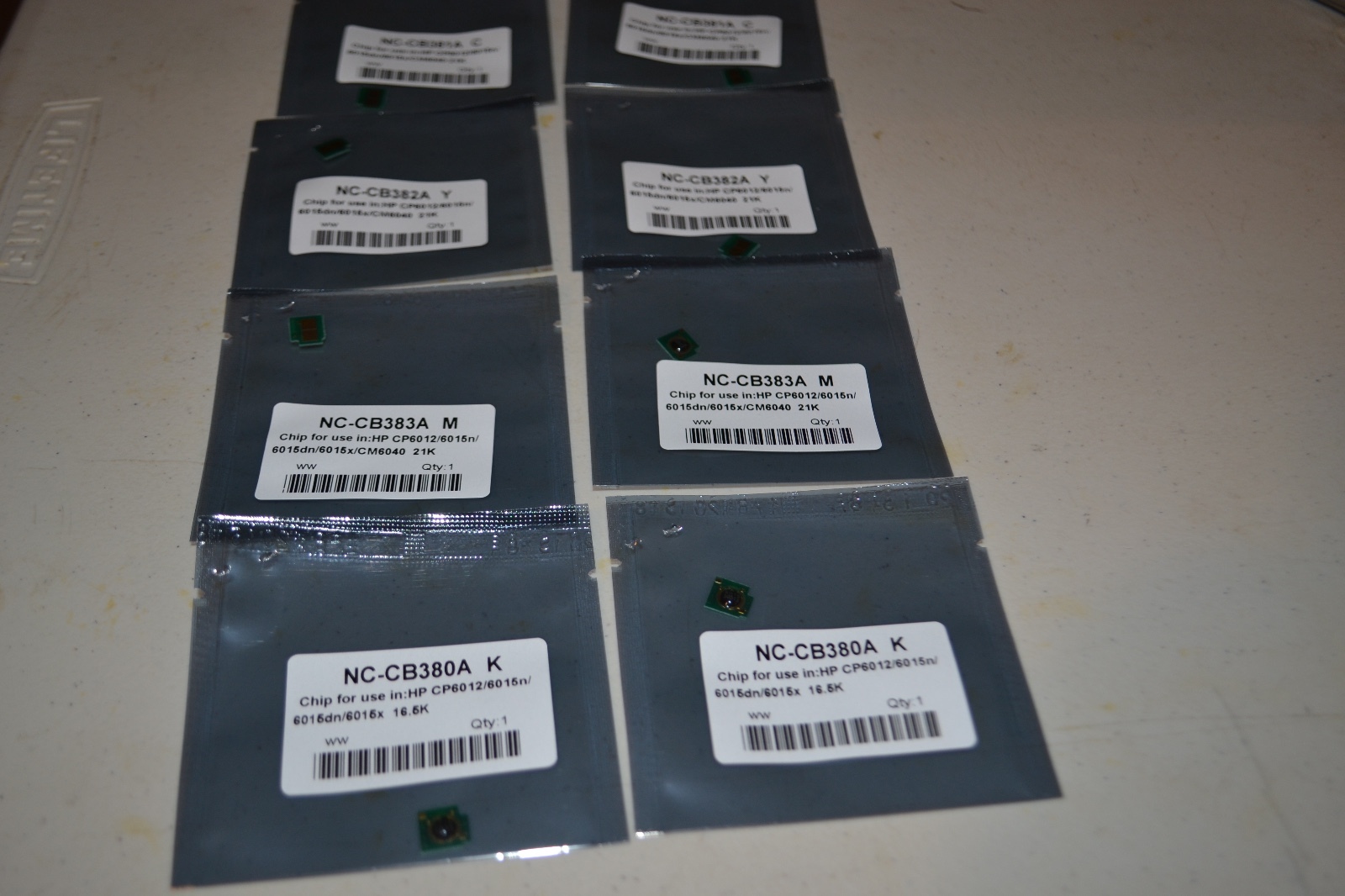 8 Pack HP LASERJET CM6040,CM6040F,CM6030, CM6030F,CP6015DE,CP6015  Toner CHIP