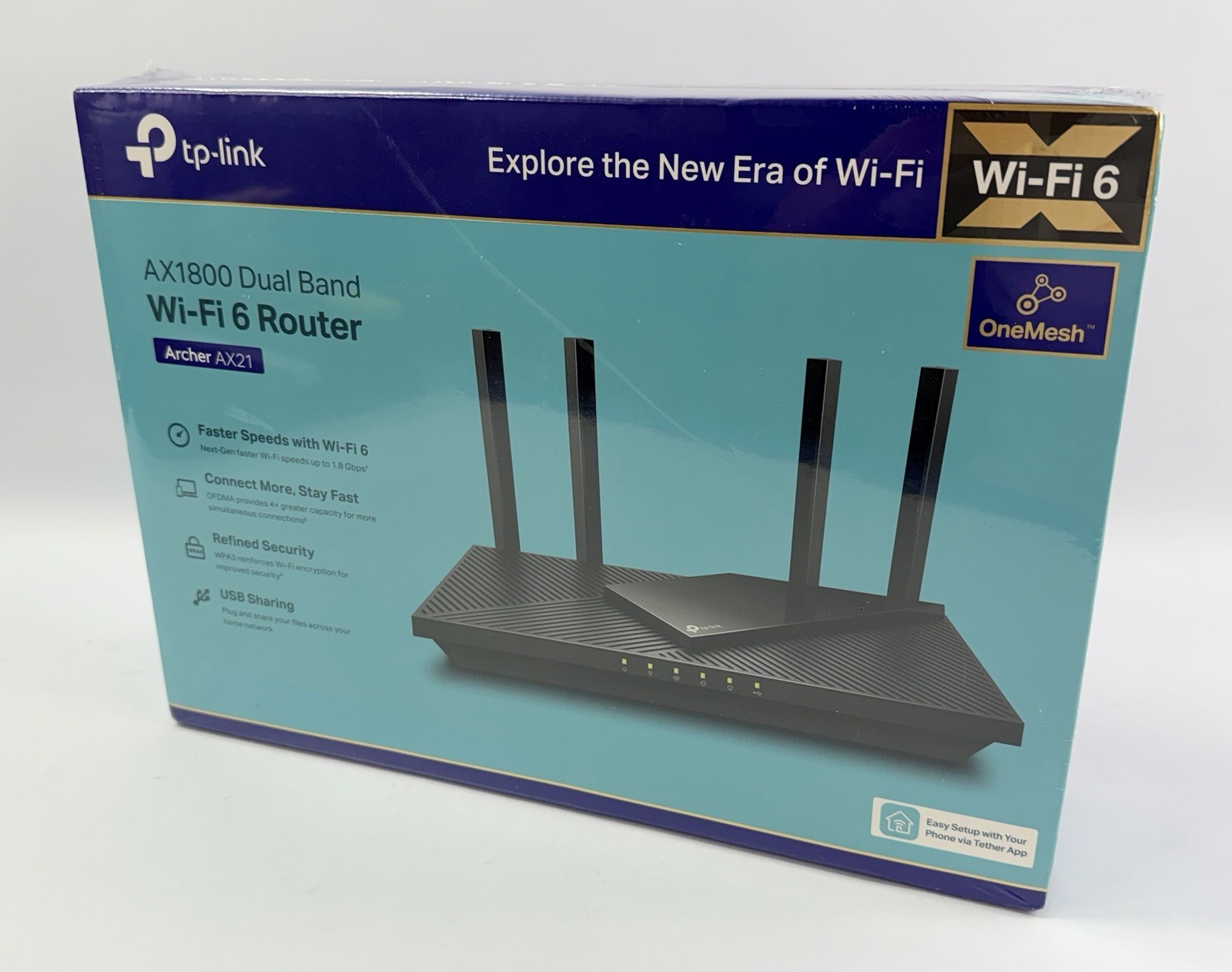 TP-Link Archer AX21 AX1800 Dual Band Wi-Fi 6 Router Gigabit OneMesh Sealed New