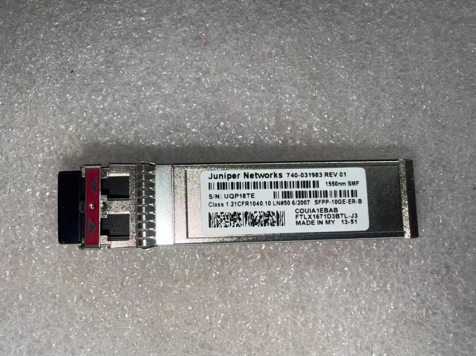 Juniper 740-031983 SFPP-10GE-ER-B SFP+ 10G 1550nm 40km SMF FTLX1671D3BTL-J3