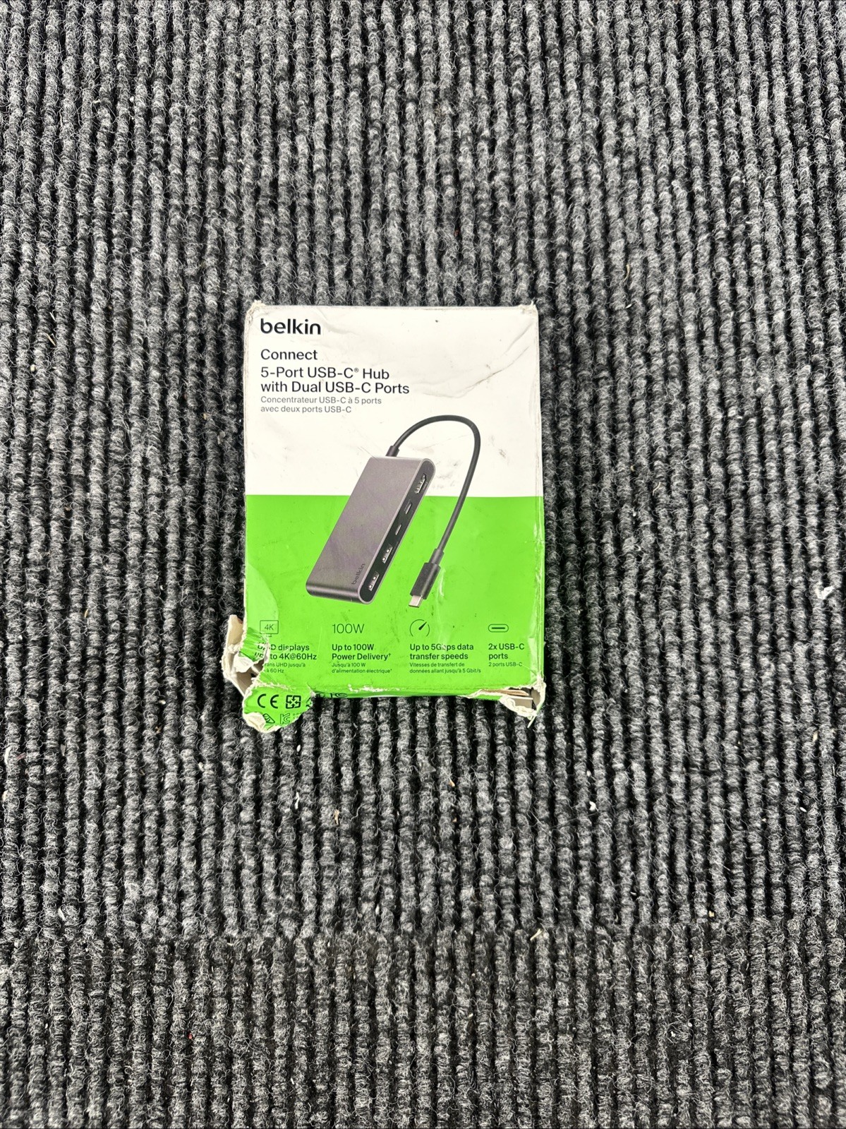Belkin Connect 100W 5-Port USB-C Hub with Dual USB-C Ports, Space Gray