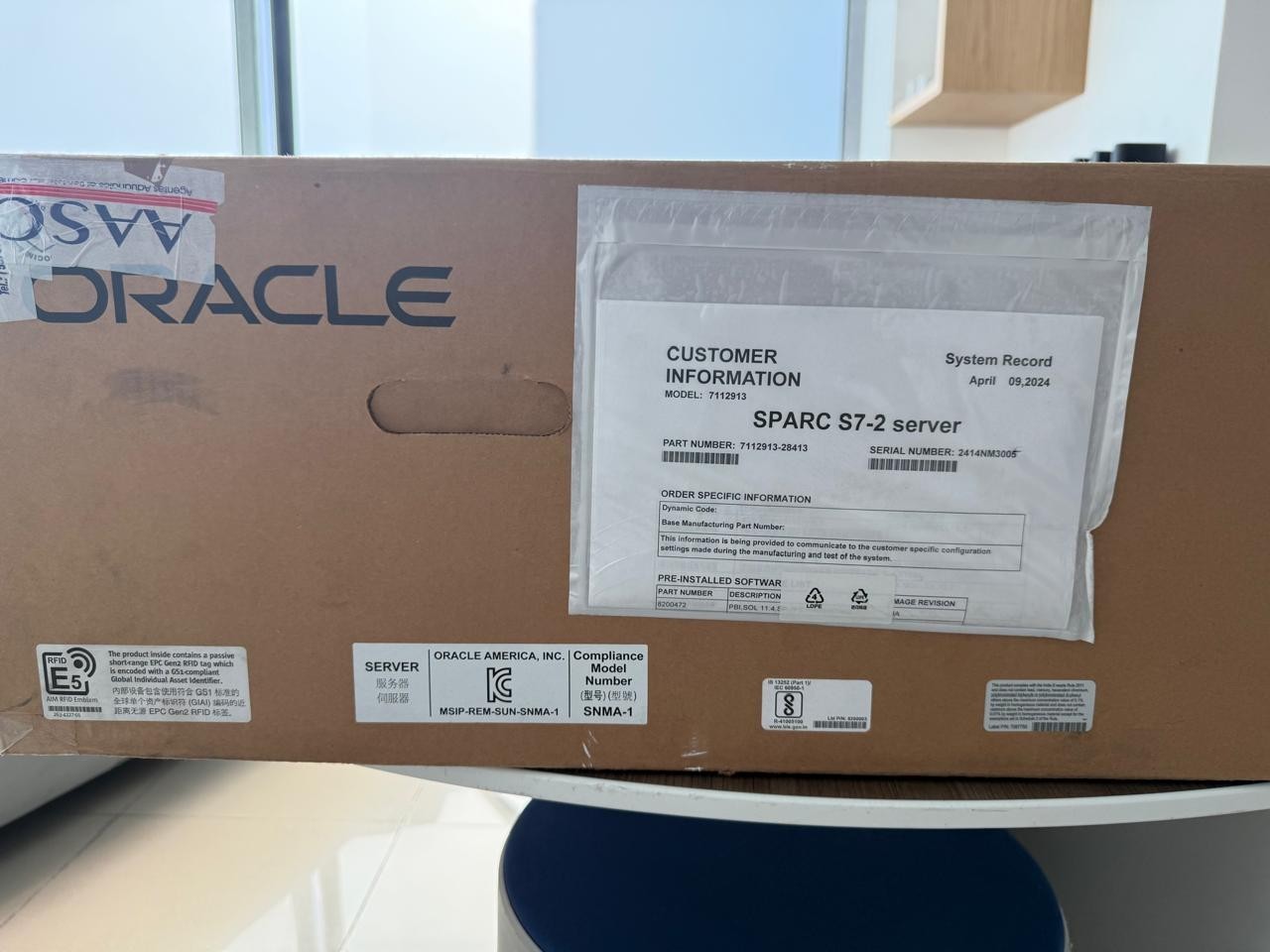 Sun Oracle S7-2 4.27/ 128GB NEW