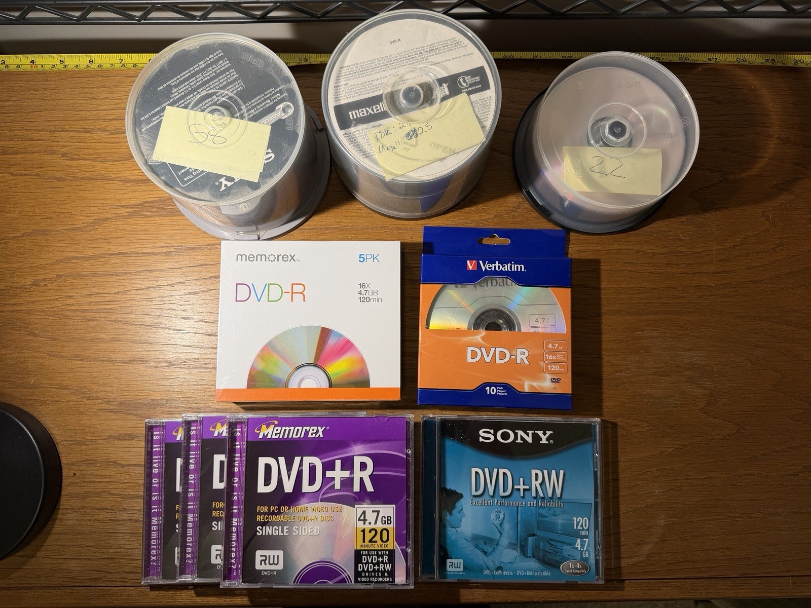 148 Blank DVD-R 4.7 GB 120 Min Media Disc Lot Memorex Sony Maxell Verbatim TDK