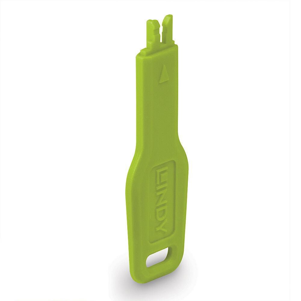 Lindy W128911991 47883 RJ45 Port Blocker key Green ~E~