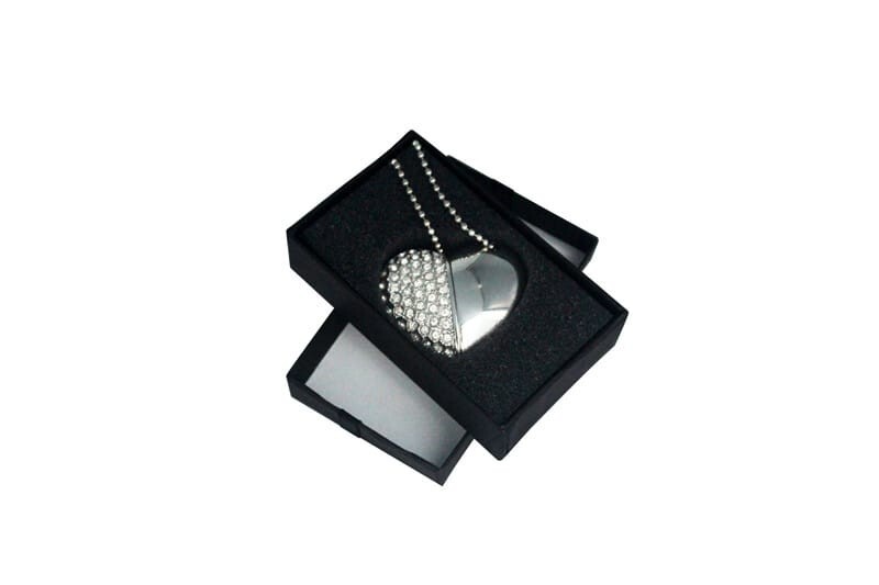 JASTER USB 2.0 Metal diamond crystal heart 64gb USB flash drive pendriv