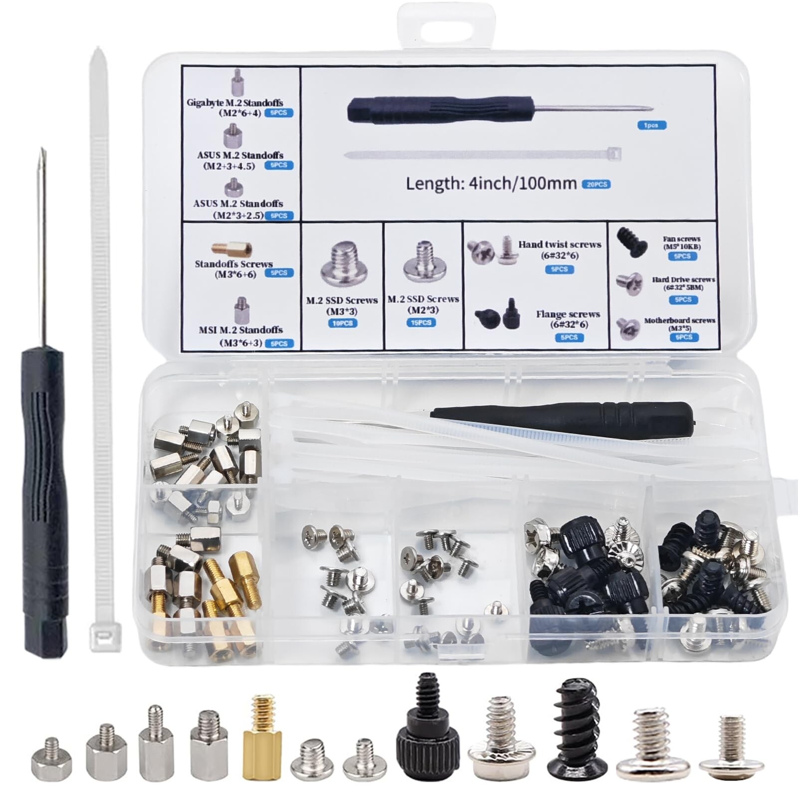 M.2 Screw Kit, M2 Screws, Motherboard Screws for Asus Gigabyte Asrock MSI Mot...