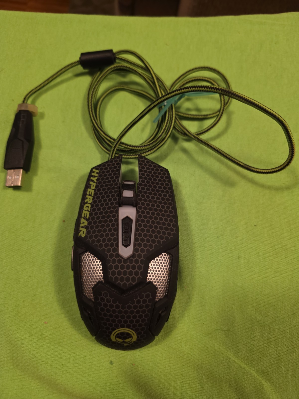 Hypergear Pro Gaming Series Mouse | Green Wired USB Works Great