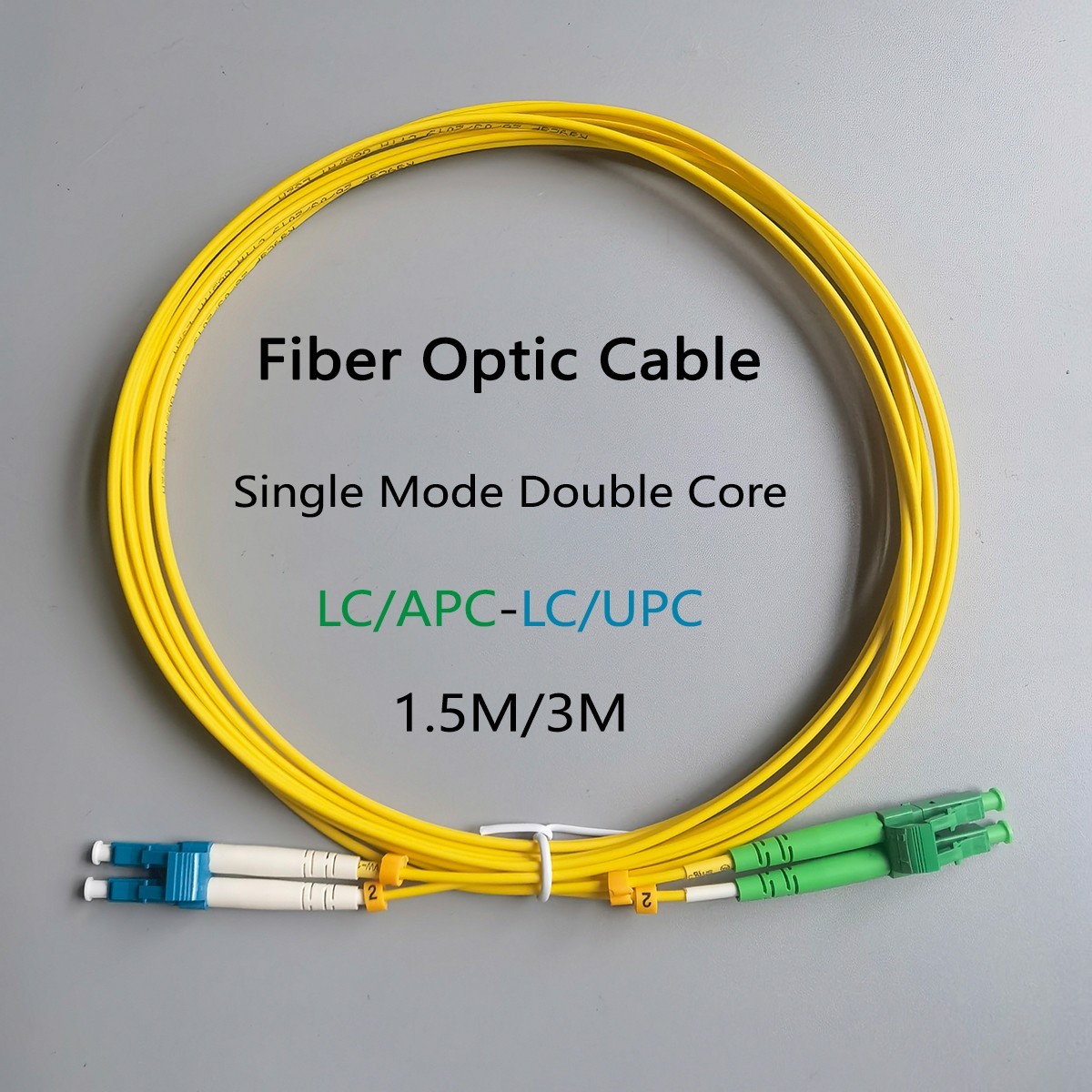 Fiber Optic Cable FTTH LC/APC-LC/UPC Single Mode Double Core 2.0mm 1.5M/3M