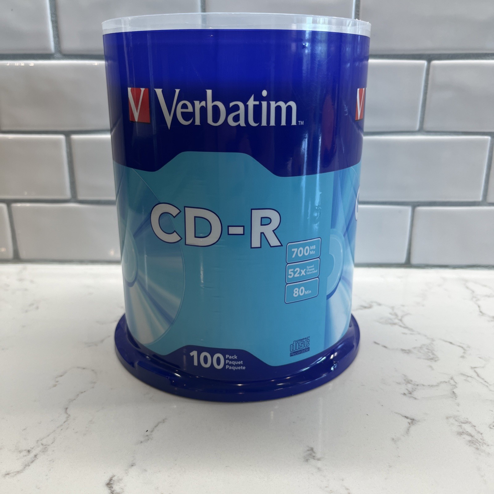 NEW Sealed Verbatim 52x CD-R 700MB Capacity 100 Pack