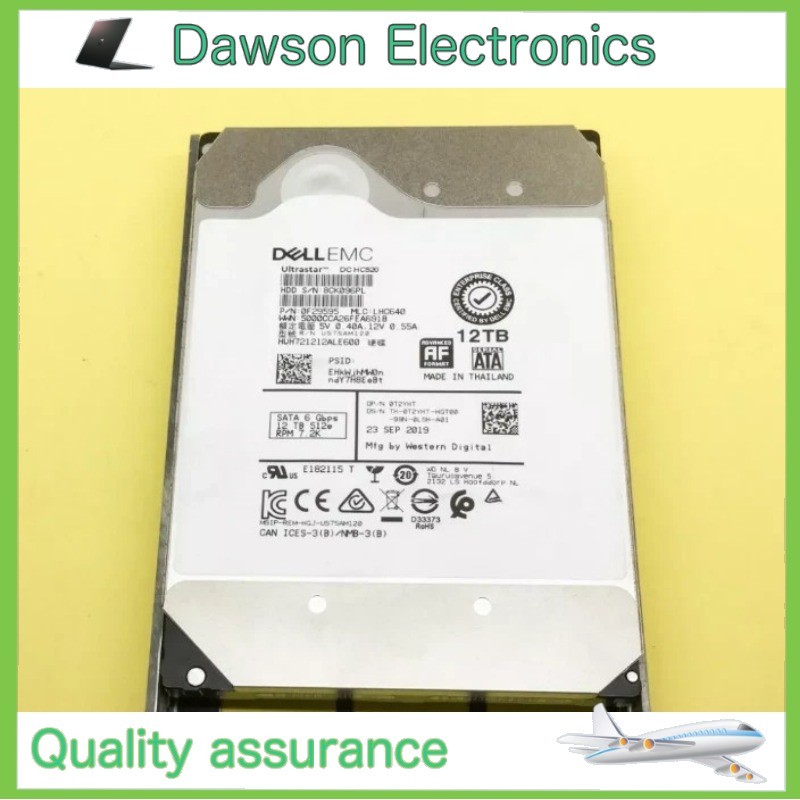 HUH721212ALE600 T2YHT 0T2YHT DELL 12TB 7.2K SATA 6Gb/s 512e 3.5'' HDD Hard Drive