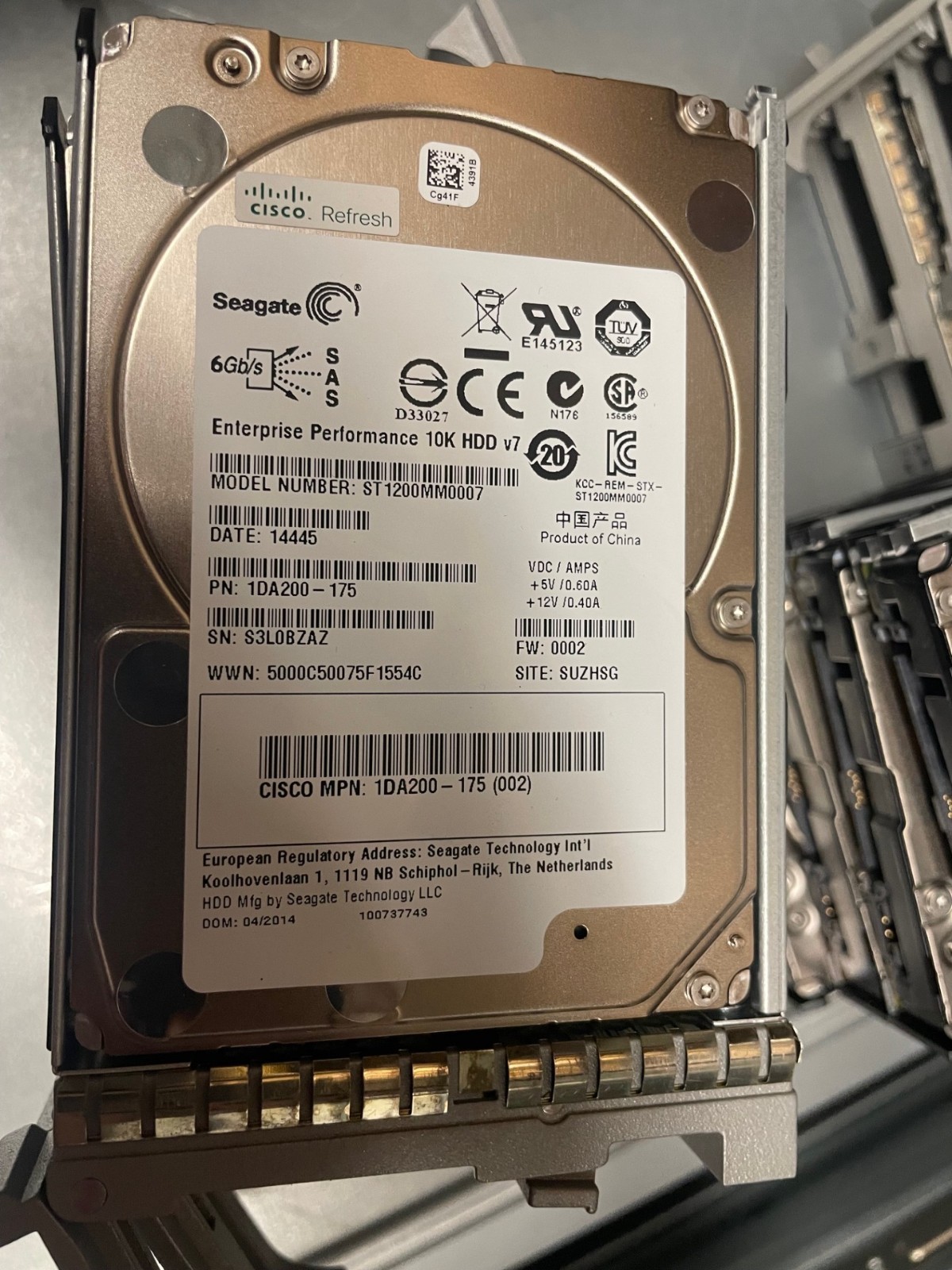 Cisco UCS-HD12T10KS2-E UCS 1.2TB 6GB SAS 2.5 10K SFF HDD  ST1200M007