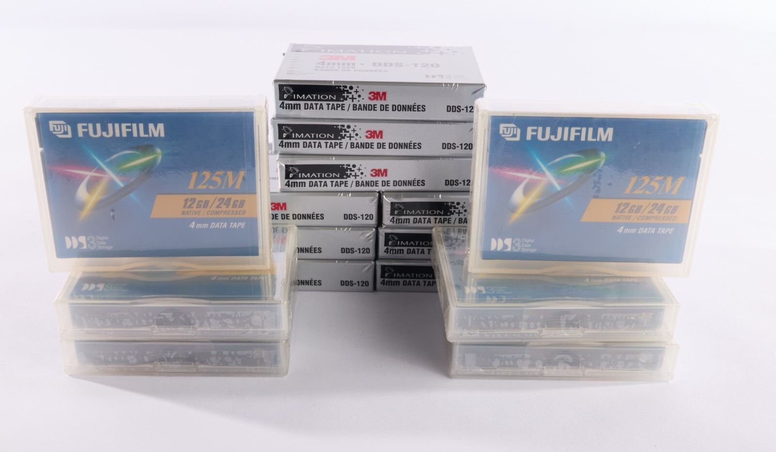 (Lot of 15) Mixed NOS DDS2 & DDS3 Tape Lot 3M Imation DDS-120 4/8GB 12/24GB