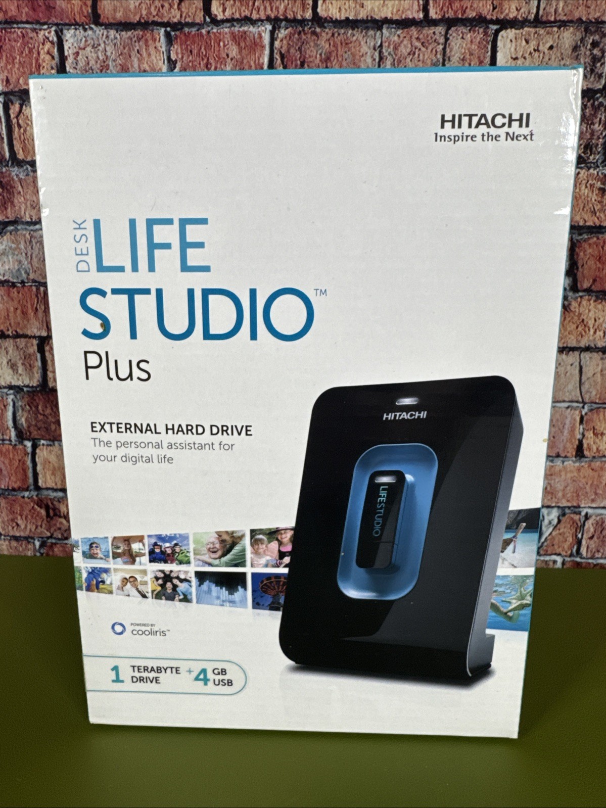new sealed,  Hitachi Desk Life Studio TB External Hard Drive + 4 GB USB