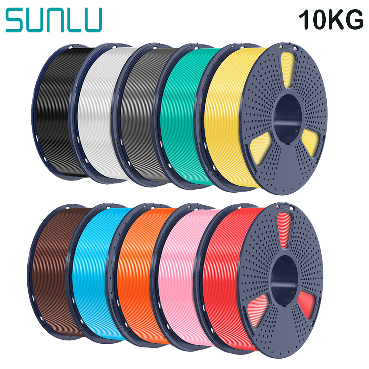 SUNLU 10x 1KG PLA+ 3D Printer Filament 1.75mm PLA Plus 10KG For FDM 3D Printers