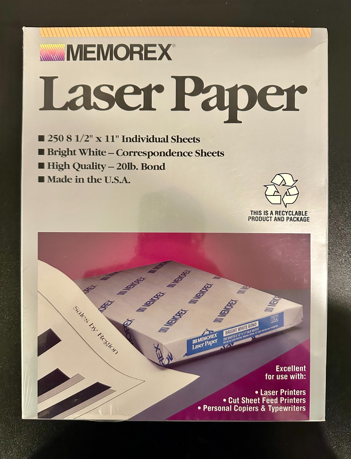 Memorex Laser Paper 250 8 1/2"x11" Individual Sheets High Quality 20lb Bond NEW