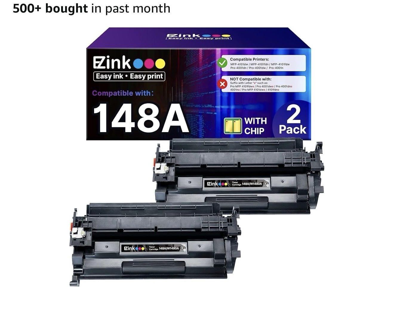 E-Z Ink 148A Toner Cartridge 4001n 4101fdw (w/Chip) Replacement for HP 148A