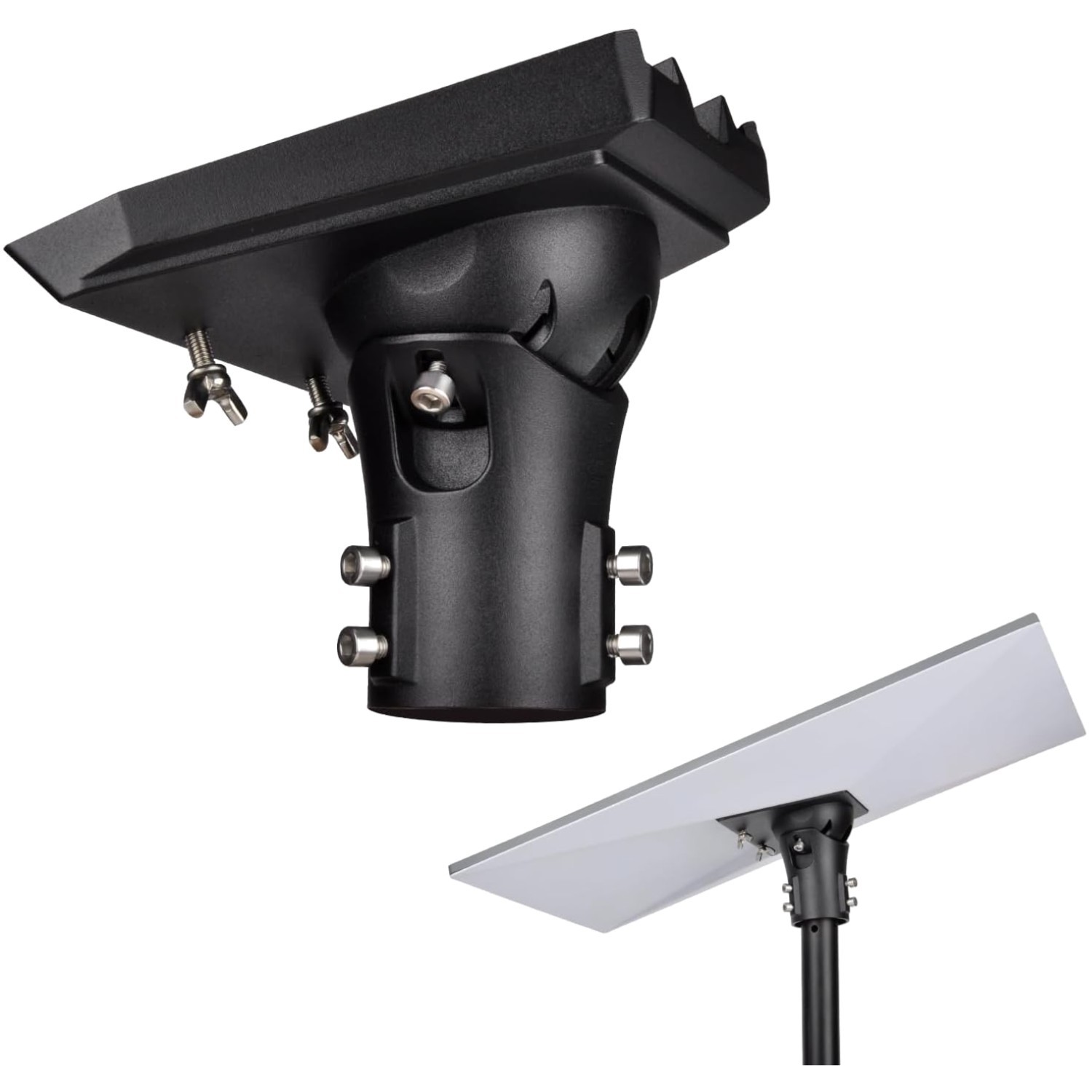 Weather-Resistant Adjustable Pipe Adapter for Starlink Dishes - Black Finish