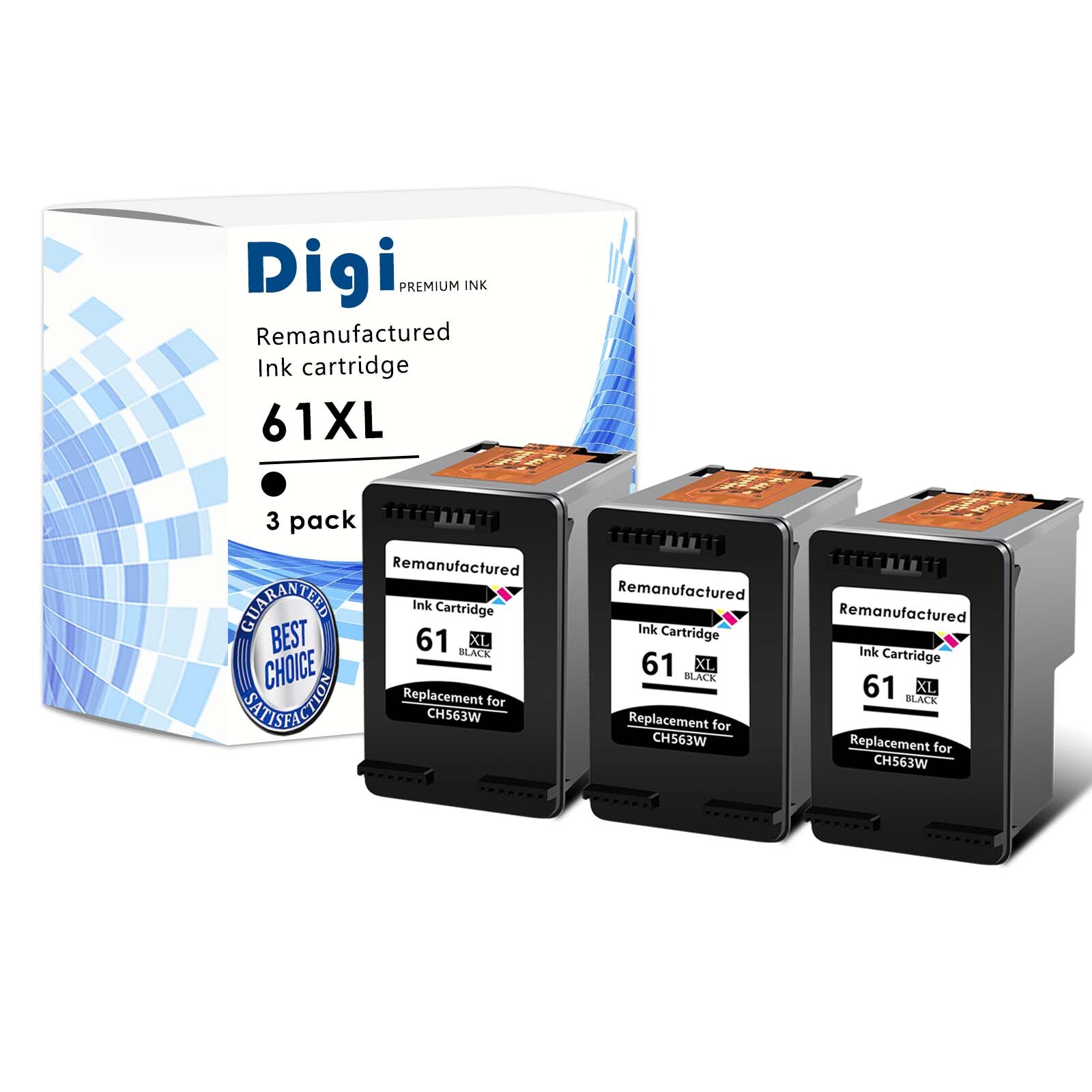 3PK 61XL 61XL Ink Cartridge Black For HP Officejet 2620 4630 4635 Deskjet 3060