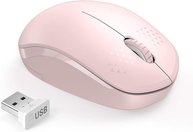 seenda Wireless Mouse for Laptop, 2.4G Noiseless Computer Mouse,Pink