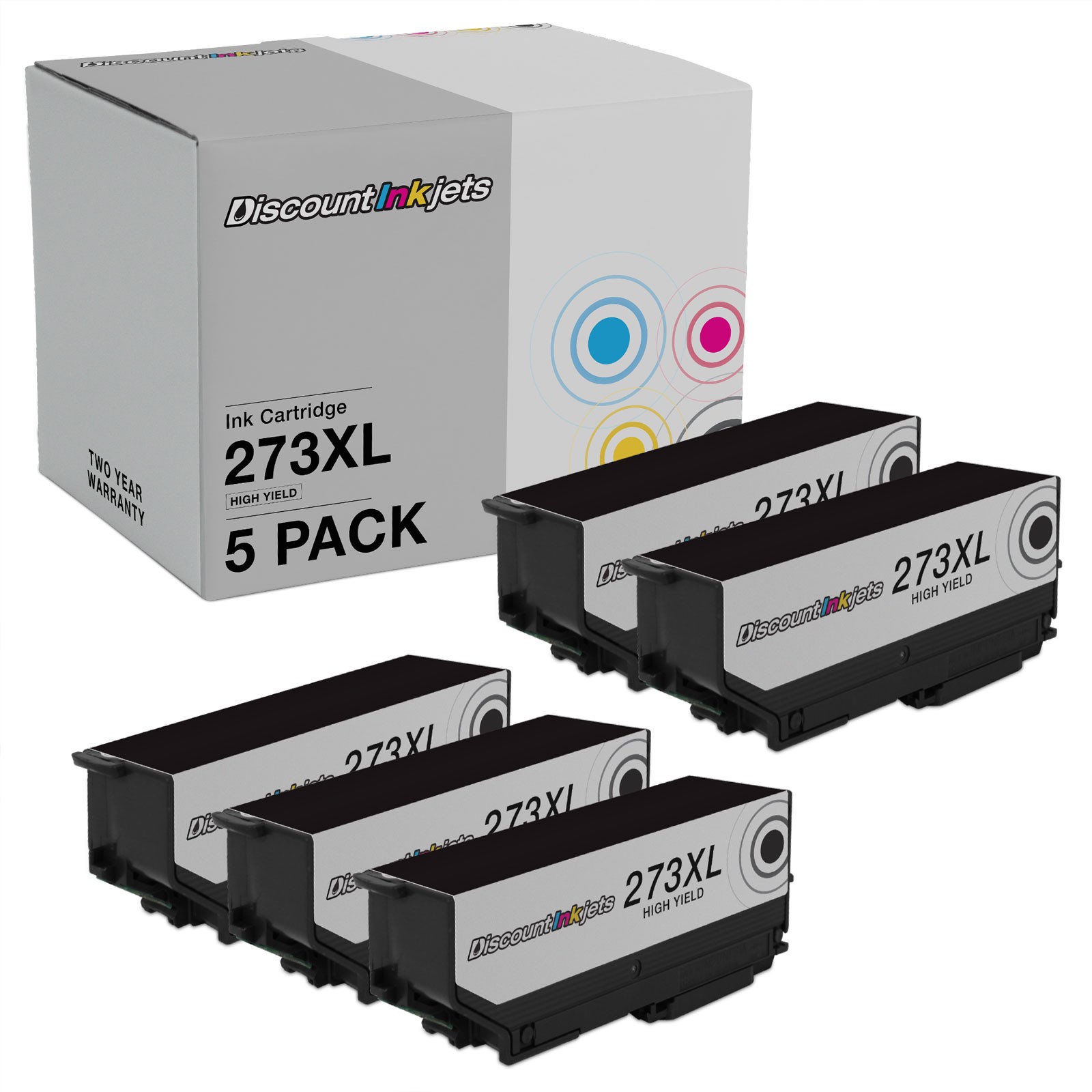 Compatible Ink Cartridge Replacements for Epson 273XL 5pk Black HY