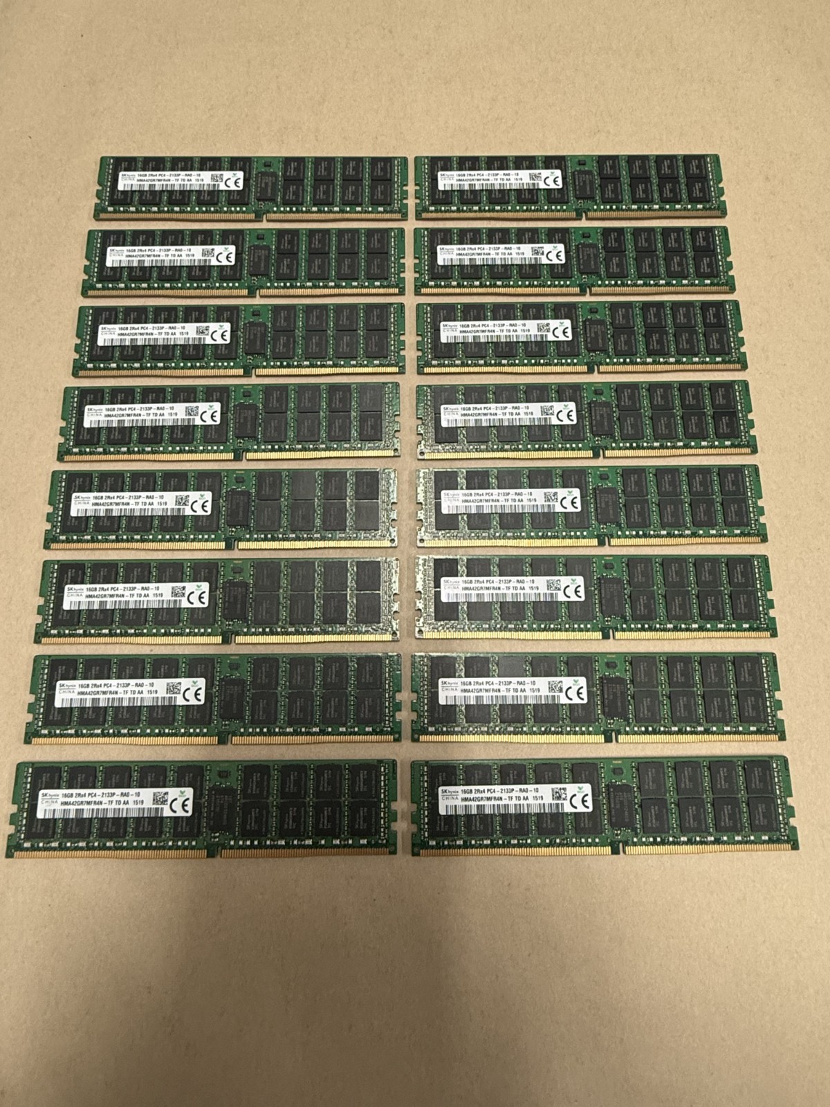 Lot of 16 SK Hynix HMA42GR7MFR4N-TF 16GB 2Rx4 PC4-2133P DDR4 ECC RAM