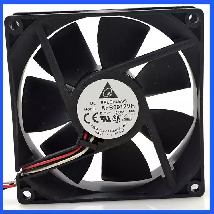 DELTA AFB0912VH 9025 DC12V 0.6A 9CM 3-Wire Dual Ball Cooling Fan