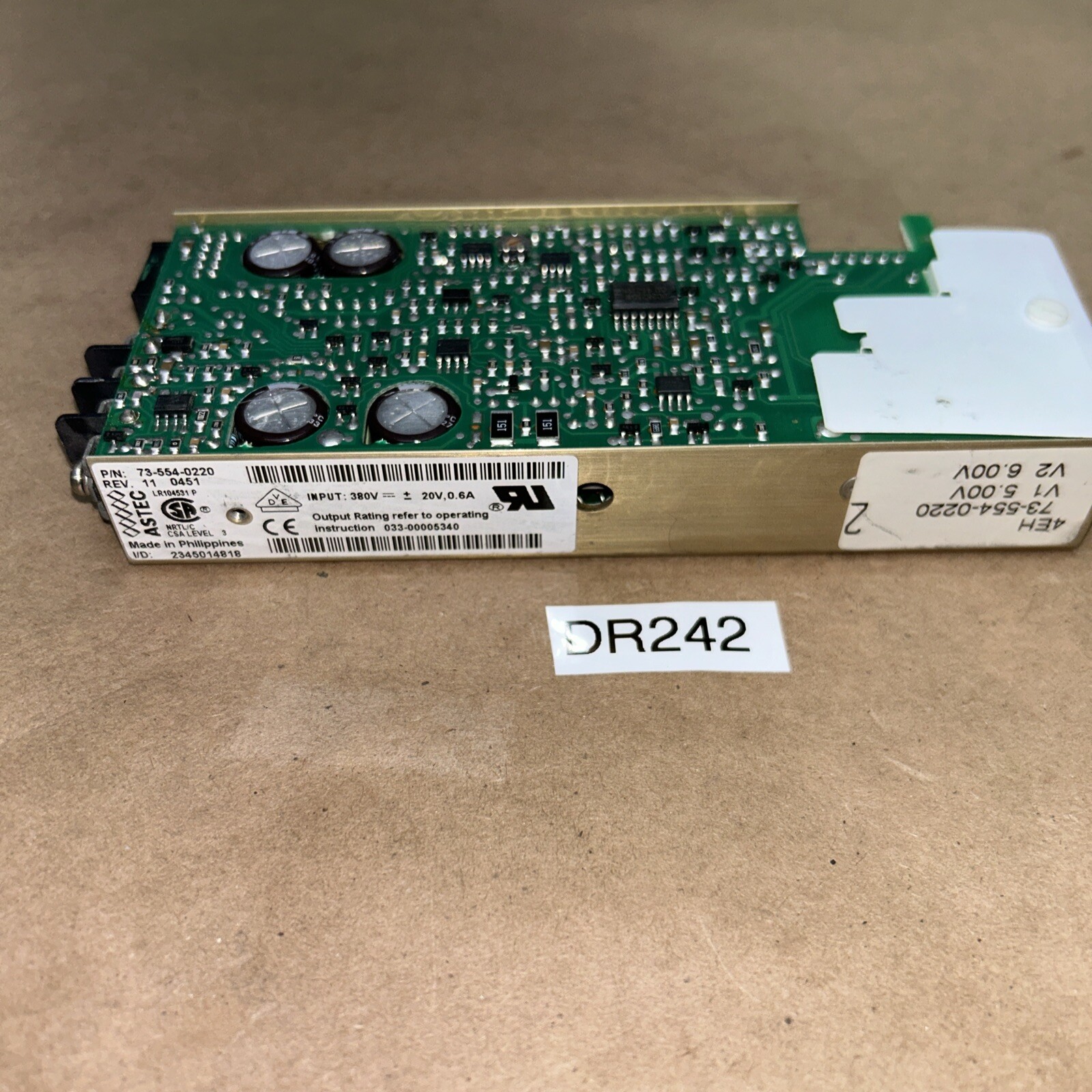 73-554-0220 Astec 380V / 20V, 0.6A DC OPEN FRAME POWER MODULE