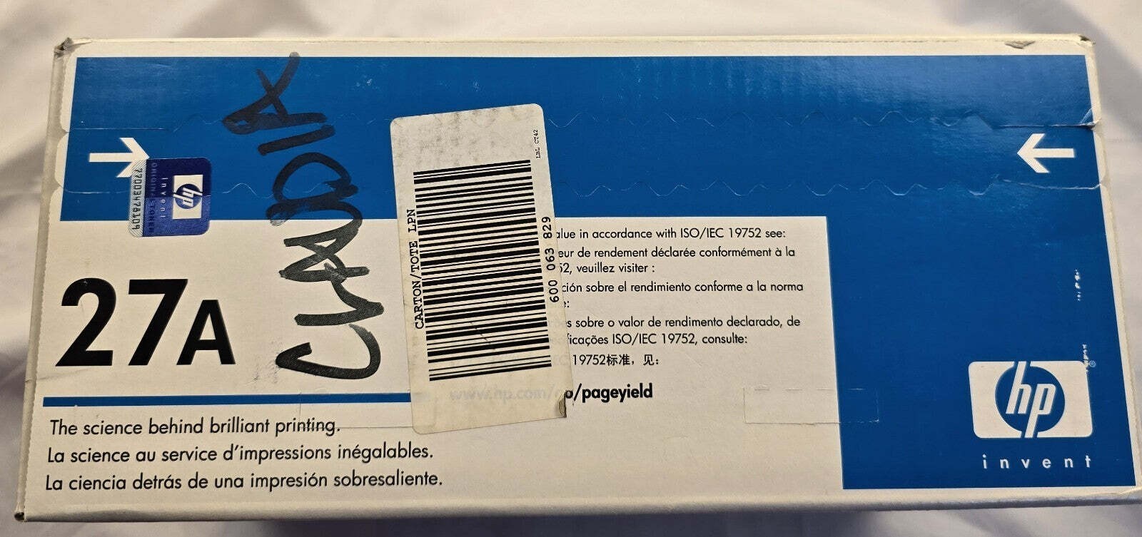 Genuine HP 27A C4127A Black Toner Cartridge OEM New Factory Sealed No Box