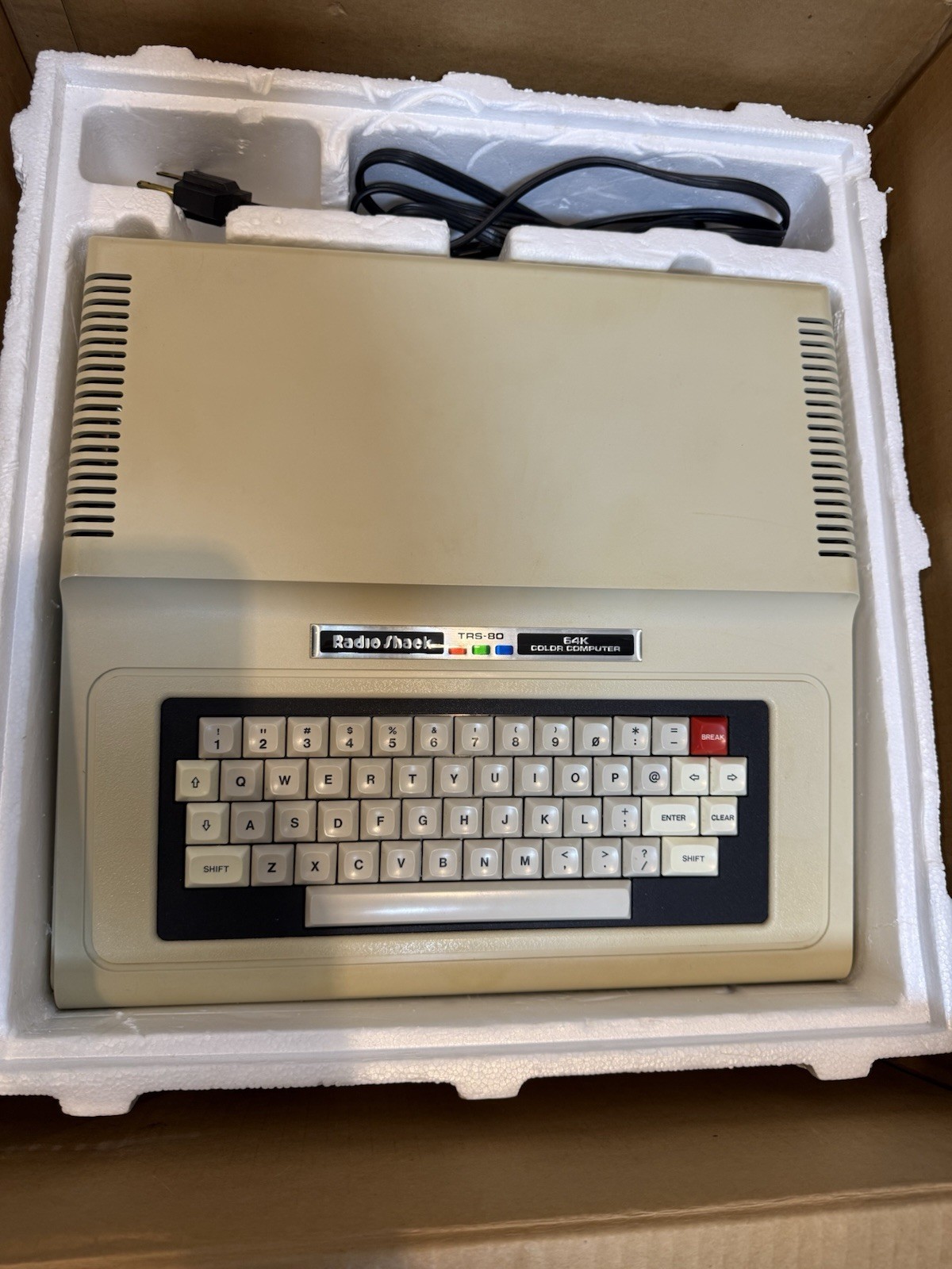 Radio Shack TRS-80 Color Computer 64k Tested Working w/ 2 Joysticks Manuals