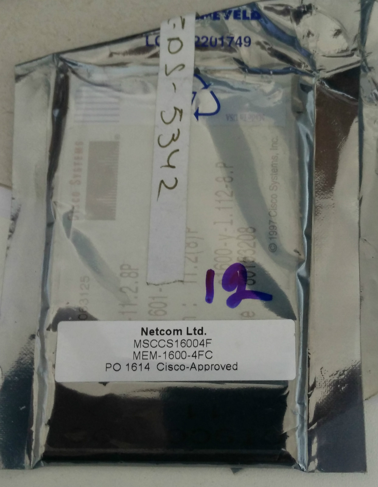 CISCO MSCCS16004F MEM-1600-4FC 4MB Flash Card for 1600 Series